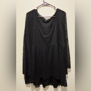 Torrid black lace baby doll shirt size 2